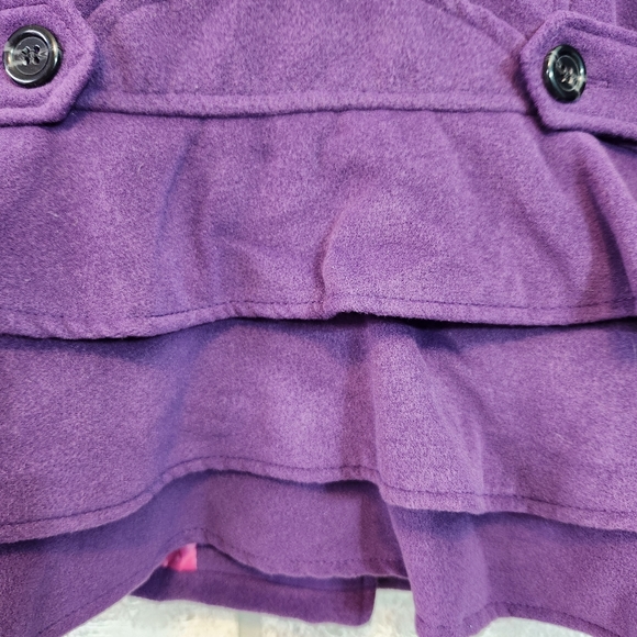 Girls Purple Coat Dressy Ruffled Button Down Collared Coat Size M 5/6 NWT - Picture 8 of 12